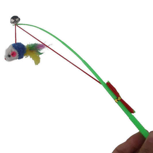 Cat Toy Cat Teaser Sticks Fishing Rod Mouse Funny Cat Stick Bell Funny Cat Toy Cat Interactive Cat Cat Supplies