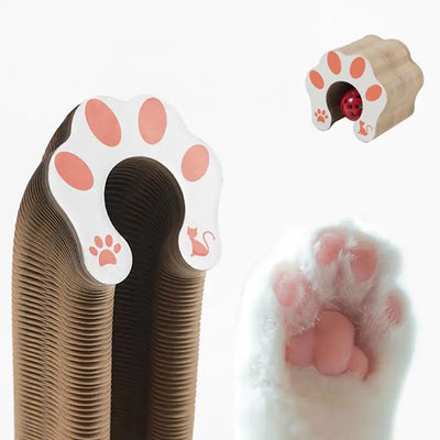 Cardboard Cat Toy Foldable Cat Scratcher Cardboard With Ball Kitty Scratching Post Cat Ball Track Accordion Toys cat toy