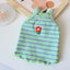Flower Embroidery Pet Vest for Small Dogs Sweet Summer Striped Teddy Bear Cat Clothes Soft Cotton Designer Puppy Kitten T Shirt