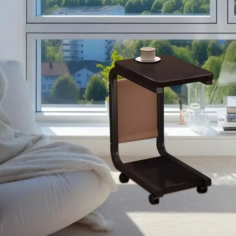 End Table C Shape Small Side Table For Living Room Double Layer Movable Side Table For Sofas Living Rooms Bedside Areas Small