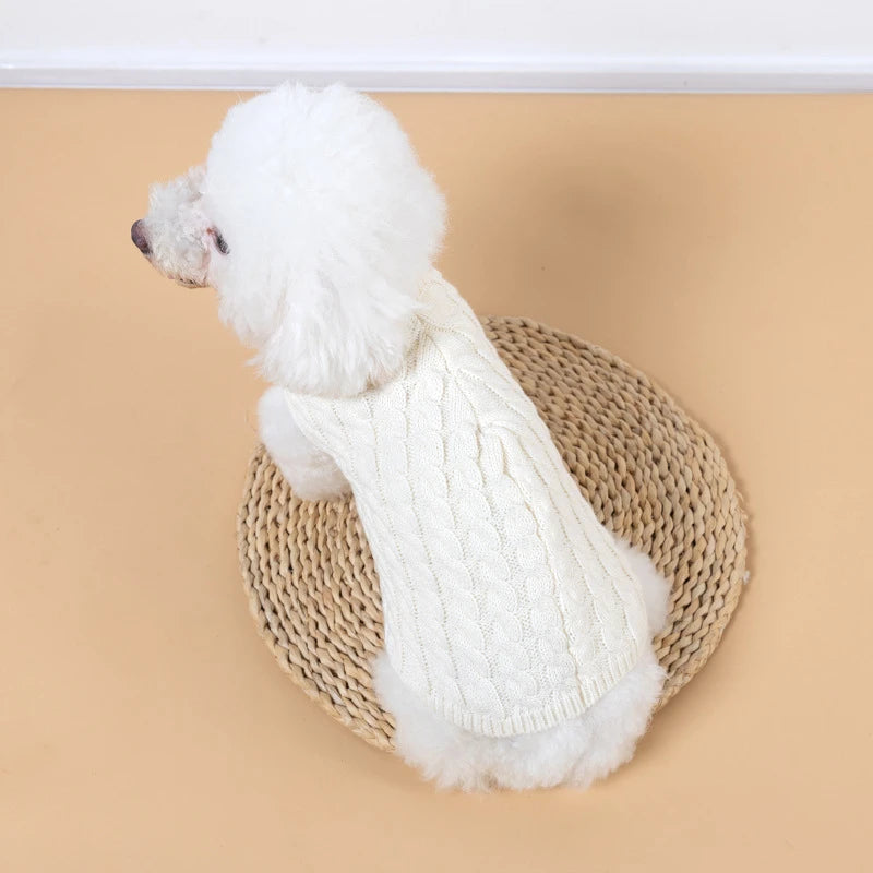 Teddy Bear Small Dog Clothes Solid Color Warm Winter Sweaters for Cats Lightweight Knitting Vest Leisure Outdoor Pet Overalls