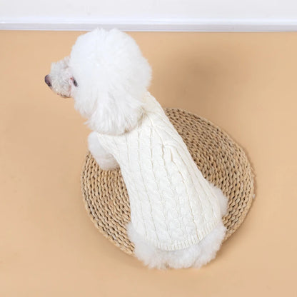 Teddy Bear Small Dog Clothes Solid Color Warm Winter Sweaters for Cats Lightweight Knitting Vest Leisure Outdoor Pet Overalls