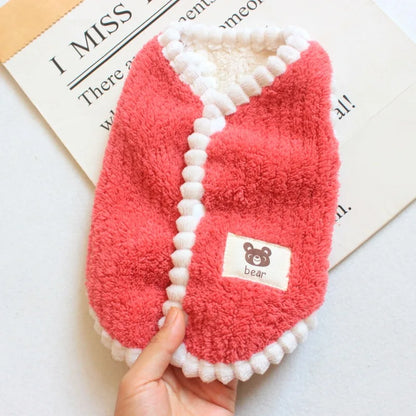 Winter Warm Clothes Cardigan Pet Dog Coat Fleece Jacket Chihuahua Bichon Clothing Puppy Vest Girls Dog Costume for Small Dogs