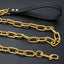 Chain Dog Leash Chew Proof, Metal Slip Chain Dog Leash with PU Handle, Heavy Duty Leashes for Medium Large Dogs Training Walking