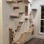 Cat Wall Furniture Wooden and Sisal Climbing Shelves Stairway and Ladder Cat Bridge Scratching Post for Grinding Claws and Rest