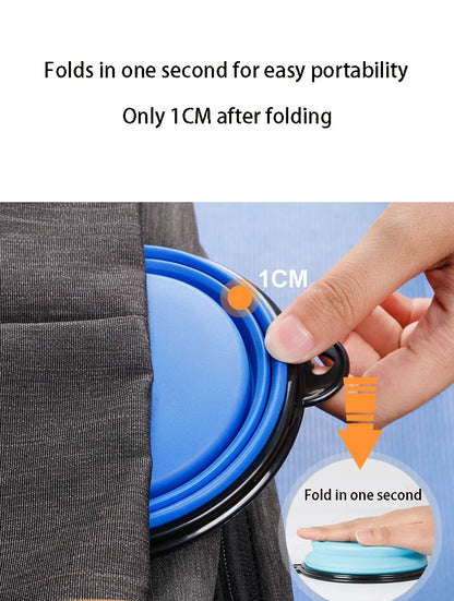 350/1000ml Large Collapsible Dog Pet Folding Silicone Bowl Outdoor Travel Portable Puppy Food Container Feeder Dish Bowl