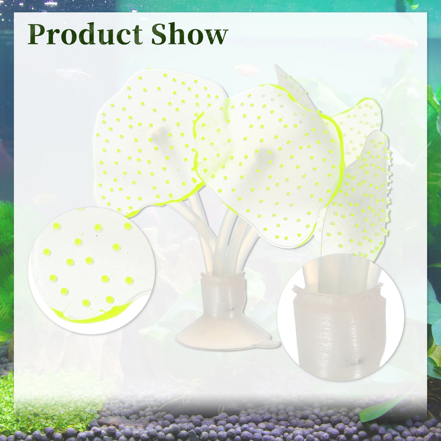 UXCELL Aquarium Artificial Coral Ornament Accessories Decorative Glowing Fish Tank Decor with Sucker Undersea Water Plants