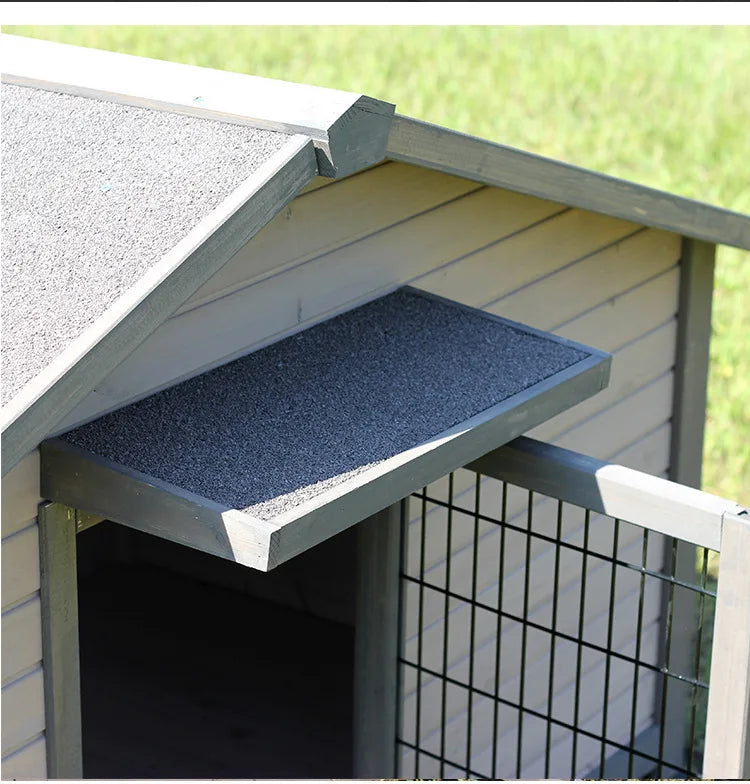 Outdoor Solid Wood Sunscreen Rain Protection Dog House Kennel  Large Medium-sized Dog Courtyard Villa Universa