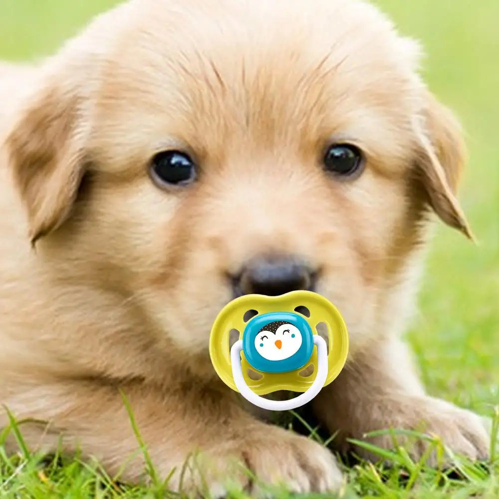 Pet Dog Silicone Pacifier Cat Dog Pacifier Chew Toy Cartoon Pet Puppy Molar Teeth Cleaning Cat Dog Chew Toy Food Grade Puppy