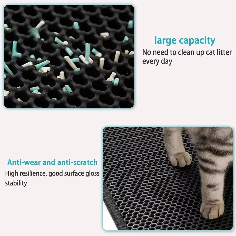 Large Cat Litter Mat Double Layer Cat Litter Pad Waterproof Anti-Slip Sand Bowl Filter Mat Sandbox Mat for Cat Cats Products