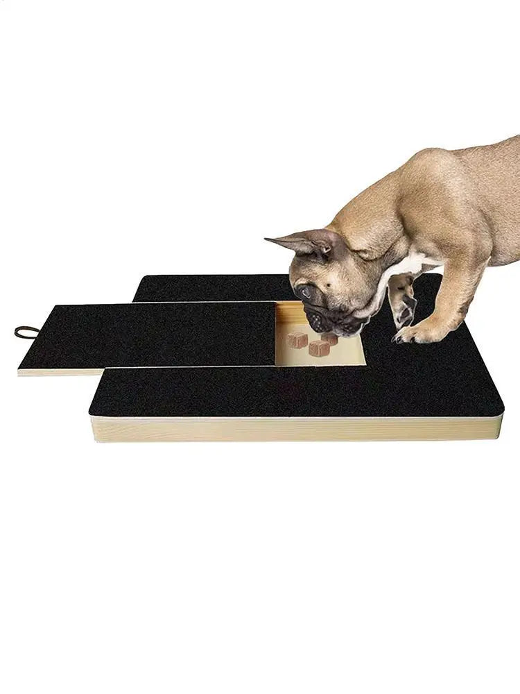 Dog Nail Scratch Board Adjustable Wooden Scratching Board with Built-in Treat Box Dog Nail File Board Self Scratcher Toy