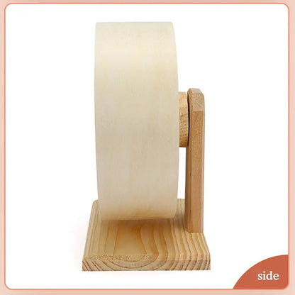 Hamster Running Wheel Golden Bear Mute Wooden Belt Bracket With Cork Pad Roller Sports Golden Bear Landscaping Pet Supplies