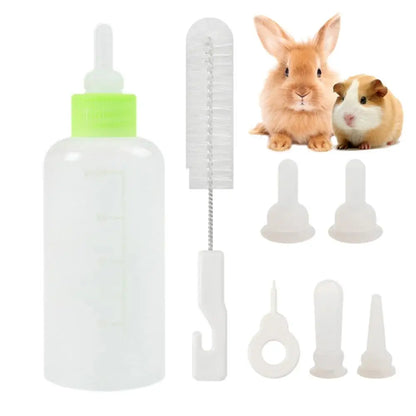 7pcs Puppy Nursing Bottle Kit Feeder Bottle Set for Small Dogs Replacement Feeding Nipples Cleaning Brushes for Puppies Kittens