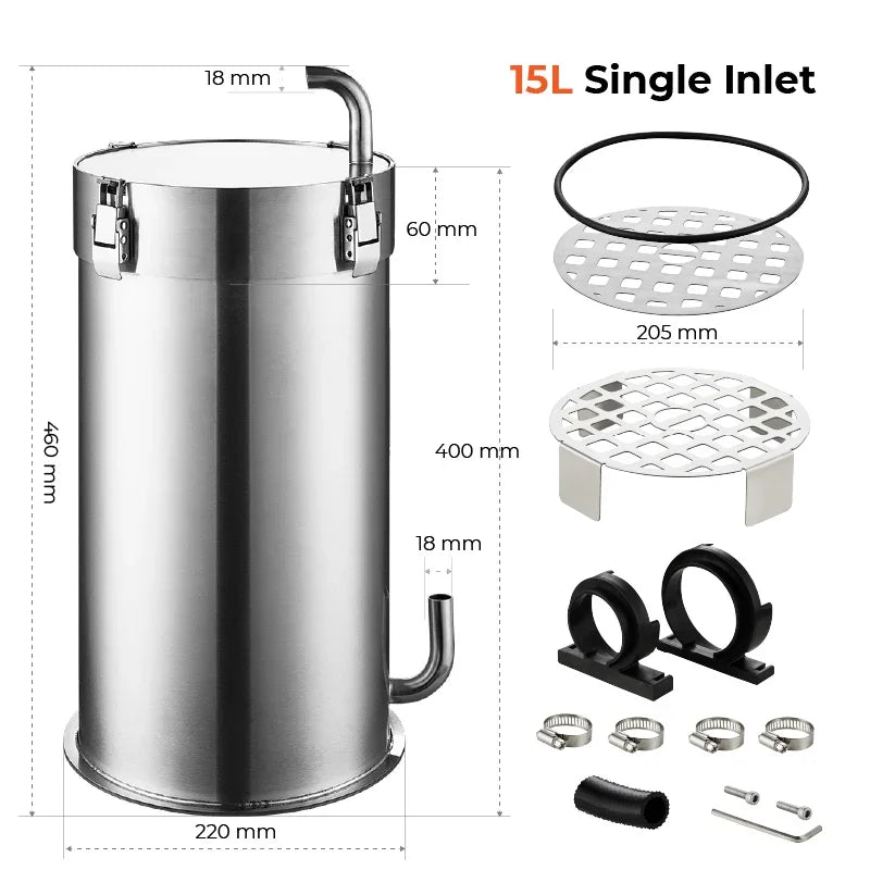 Aquarium External Filter Barrel ADA Style Fish Tank Grass Tank Stainless Steel Pro Canister Filter Premium Filter Barrel 어항 악세사리