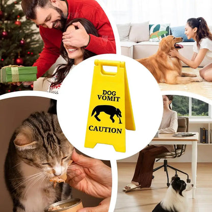 Cat Dog Vomit Caution Sign Funny Creative Dog Cat Vomit Caution Sign 3D Printed Yard Sign Cat Dog Vomit Warning Sign Board