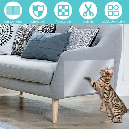 1 Roll Anti Cat Scratch Furniture Protector Tape Self-Adhesive PVC Transparent Tape Couch Guard Pads Stickers for Couch Sofa