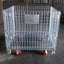 Heavy Duty Foldable Warehouse Iron Wire Cage Mesh Collapsible Container Pallet Cage Metal Collapsible Shipping Cage with Wheels