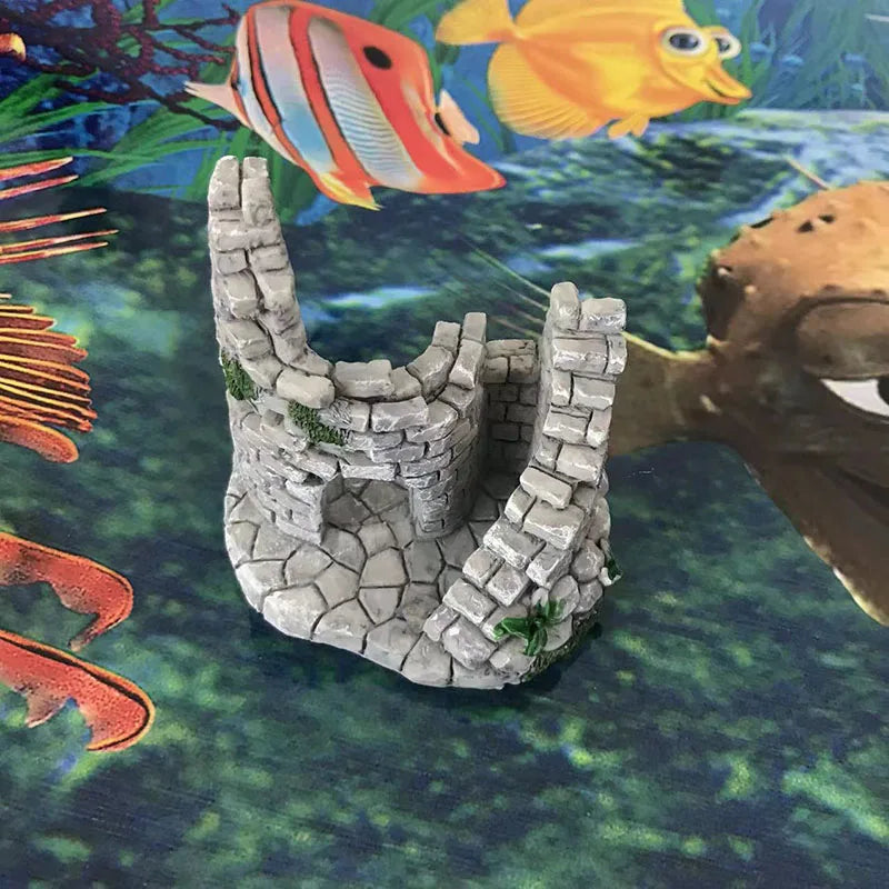 Resin Door Aquarium Decoration Fish Tank Ornament Acuario Rocks for Aquarium Fish Decor For Small Fish Shrimp Shelter House Hot