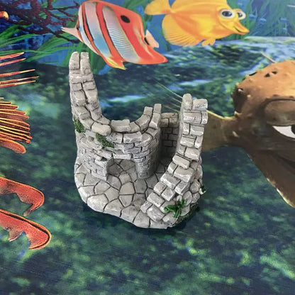 Resin Door Aquarium Decoration Fish Tank Ornament Acuario Rocks for Aquarium Fish Decor For Small Fish Shrimp Shelter House Hot