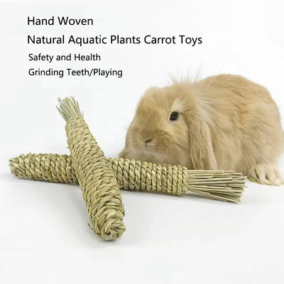 Natural Straw Rope Carrot Hamster Molar Chew toy Small Pets Toys For Hamster Rabbit Grinding Groducts Gnaw Toy Supplies Hot