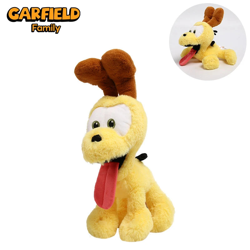 Original GARFIELD FAMILY Kawaii Soft Plush Toys Cute Cartoon Garfield Cat Odie Stuffed Animals Peluche Dolls Birthdays Gifts Kid