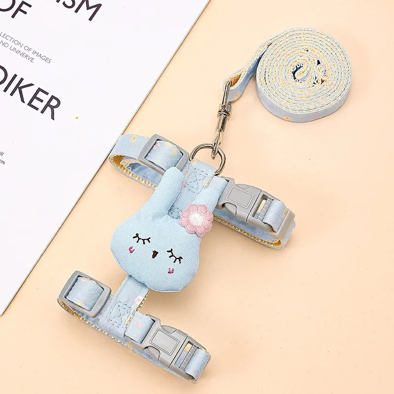 Adjustable Bunny Cat Dog Harness and Leash Set Walking Pet Harnesses for Small Animals Cats Rabbit mascotas Accessories Supplies