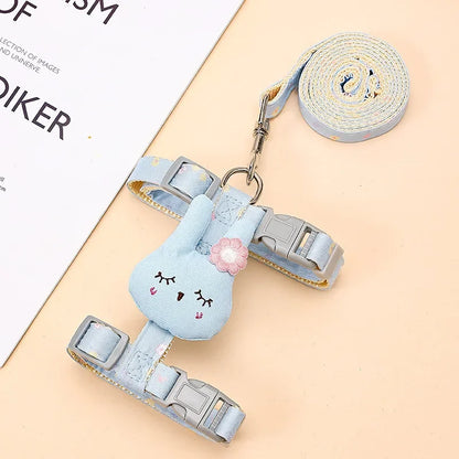Adjustable Bunny Cat Dog Harness and Leash Set Walking Pet Harnesses for Small Animals Cats Rabbit mascotas Accessories Supplies