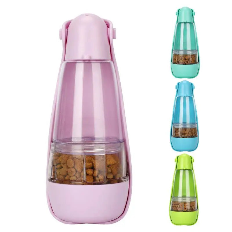 Dog Water Bottle Pet Travel Drinking Bottle 5 in 1 Outdoor Pet Accessories with Dog Drinking Bottle Food Storage Container