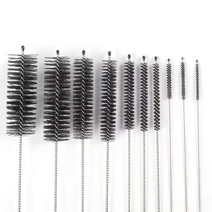 10pcs/set Aquarium Tube Pipe Cleaning Brush Stainless Steel Water Filter Air Tube Flexible Single End Hose Aquarium Accessories