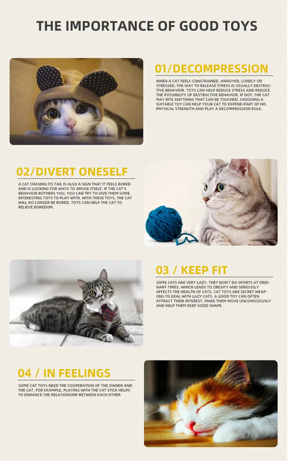 Cat Toy Cat Teaser Sticks Teasing A Cat Stick Cat Toy Pet Supplies Cat Interactive Fur Ball.