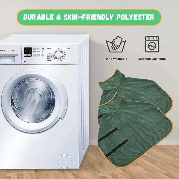 Pet Bathrobe Fast Drying Towel Microfiber Absorbent Soft Bath Robe Adjustable Towel Grooming Coat for Small Medium Large Dog