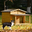 Outdoor Dog House with Balcony Four Seasons Universal Large Space Rainproof Sunproof Detachable Pet Villa Suitable