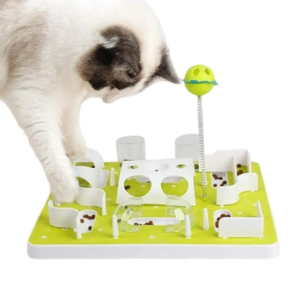 Cat Feeder Slow Eating Bloat Stop Food Plate Maze Interactive Puzzle Anti Skid Dishes Tray Home Pet Accessories Training Tool