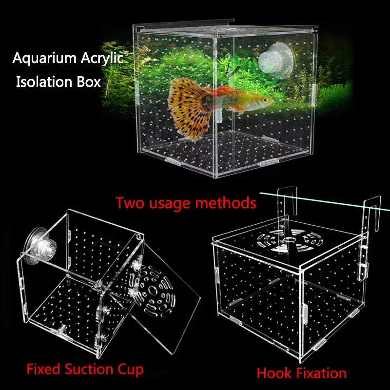 HighTransparent Acrylic Aquarium Fish Breeding Feeding Isolation Box Fish Aquarium Breeder Hatching Incubator Tank  Accessories