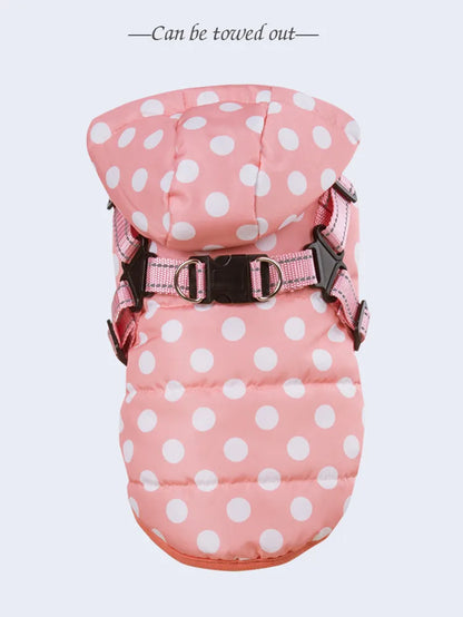 Winter Reflective Large Pet Dog Jacket With Harness Warm Clothes For Labrador Waterproof Coat Chihuahua French Bulldog Outfits