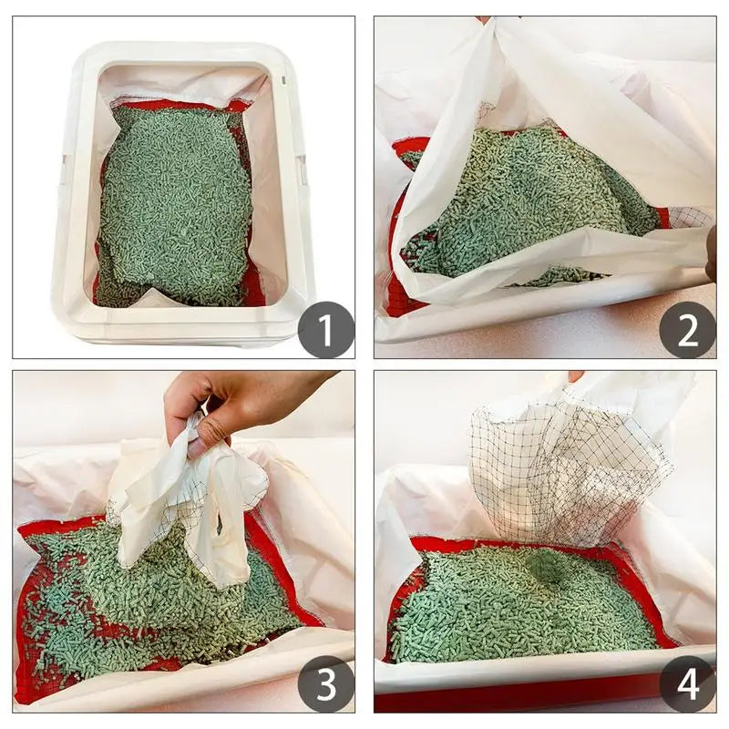 Durable Cat Litter Bags Liners 10Pcs Reusable Cat Litter Liners Bag Pet Hygienic Litter Box Liner Pet Cat Excrement Liners