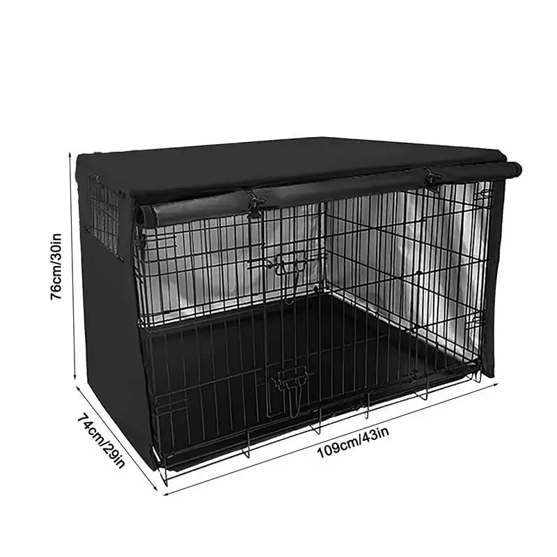 Kennel Covers Outdoor Dog Kennel Cover For Metal Dog Crates Kennel Covers Mesh Window With Flap Can Adjust Visibility And