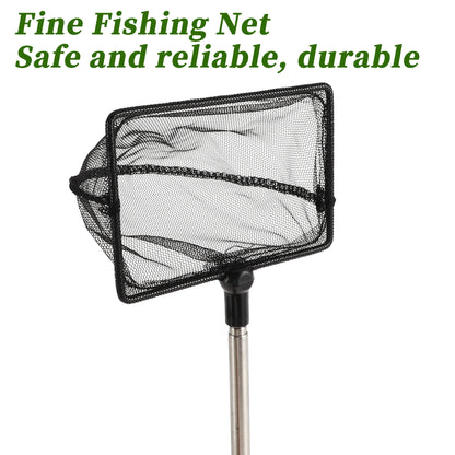 UXCELL Fishing Landing Net Handhold Fish Tank Net Stainless Steel Extendable Handle for Fish Tank Aquarium Accessories