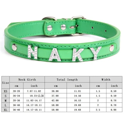 Custom Cat Dog Collar Personalized Rhinestone Puppy Collars Adjustable Letter Crown Charm Name Dog Necklace Chihuahua Id Collar