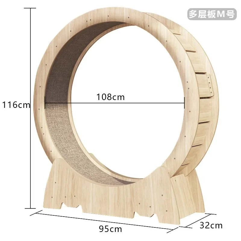 OEM Custom Factory Price Silent Exercise Running Wheel Climbing Frame Wooden Fiberboard Cat Toy cat accessories Cat Treadmill