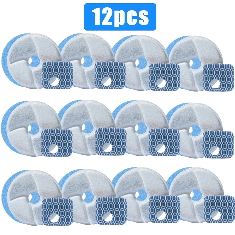 12/4 Sets Replacement Activated Carbon Filter for Square Stainless Steel Cats Water Fountain Resin water purification Filters