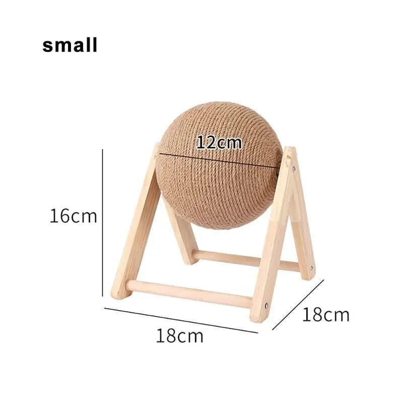 Cat Cratchers Ball Toys Sisal and Wood Stable Triangle Cats Indoor Stuff Sturdy Scratching Cool Scratch on Stand Spin