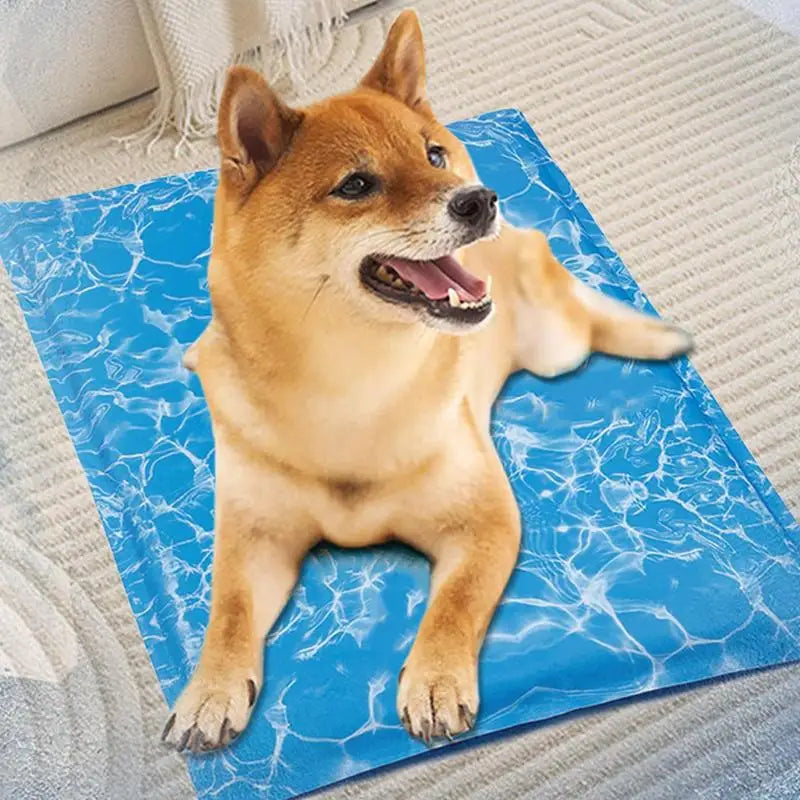 Cooling Dog Bed Pet Blanket Mat Pad Breathable Pad Blanket Puppy Kitten Summer Cool Playing Mat For Small Medium Pets Cats