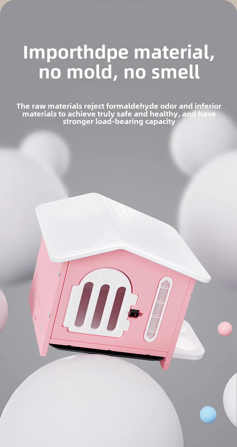 Dog Kennel Indoor and Outdoor Ventilation and Breathable Easy To Install Easy To Clean Thickened Not Deformed Luxury Pet Villa