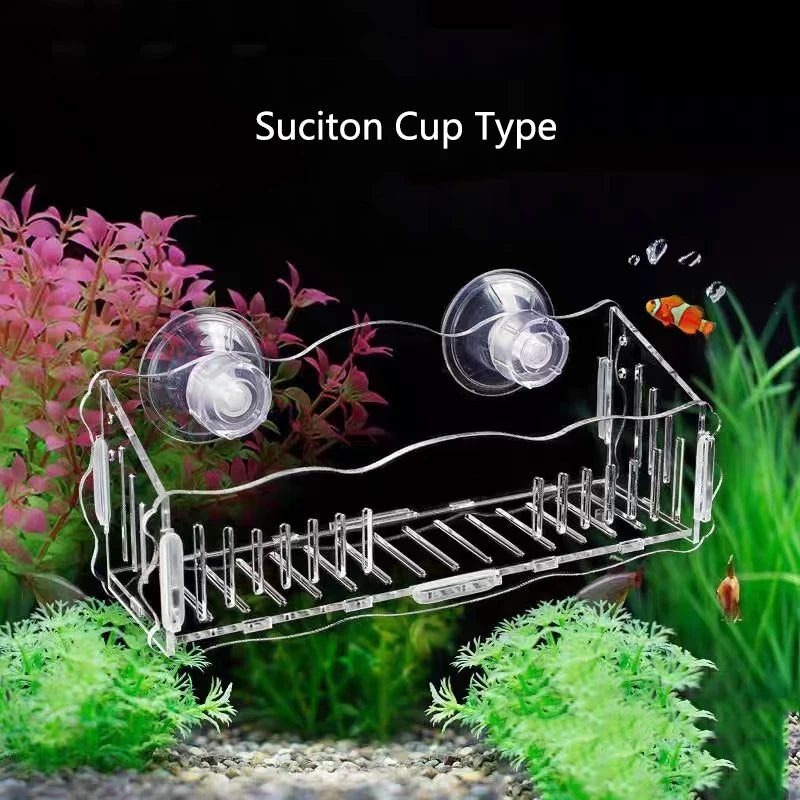 Hanging Fish Tank Crystal Acrylic Pot Polka Aquarium Decoration Water Planting Cylinder Cup Feeding Accessories with SuctionCup