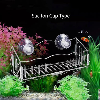 Hanging Fish Tank Crystal Acrylic Pot Polka Aquarium Decoration Water Planting Cylinder Cup Feeding Accessories with SuctionCup