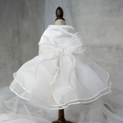 White Dog Wedding Dress Bridal Wedding Costume Puppy Princess Dresses for Small Dogs Luxury Dog Clothes Pomeranian Chihuahua