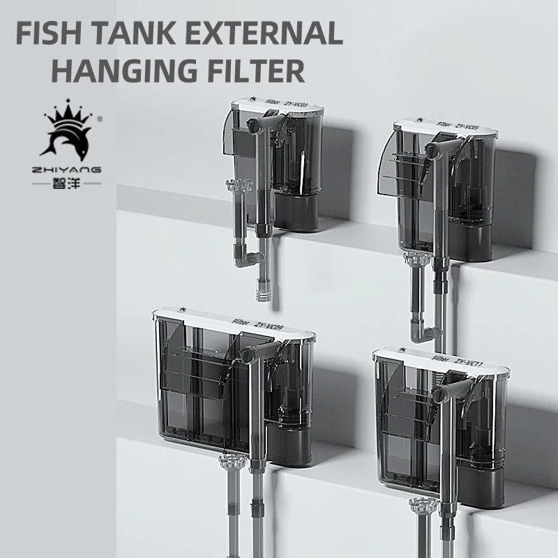 Thin External Hang On waterfall filter aquarium silent filter pump 220~240V interface filter water pump Three in one oxygen pump