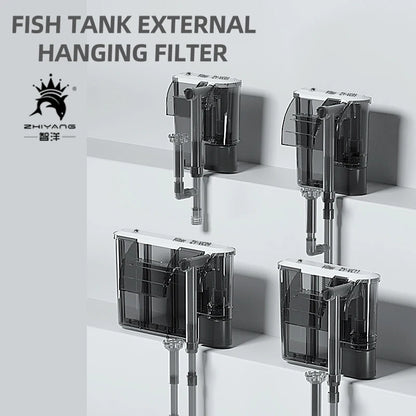 Thin External Hang On waterfall filter aquarium silent filter pump 220~240V interface filter water pump Three in one oxygen pump