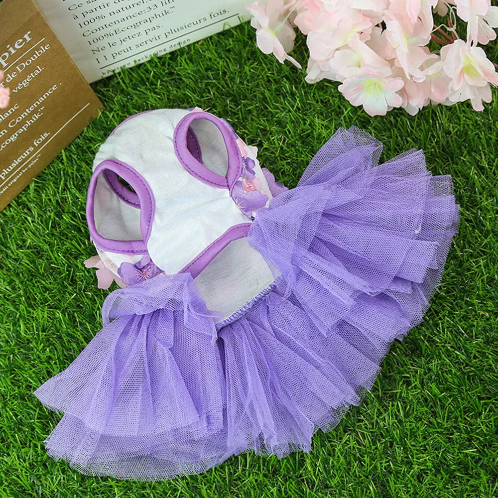 Lace Chiffon Dress for Small Dog Cat Lovely Floral Dress Pet Party Birthday Costume Dog Wedding Dress Cute Dog Clothes in Summer